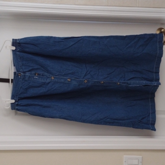 LONG Denim button front skirt - Picture 1 of 3